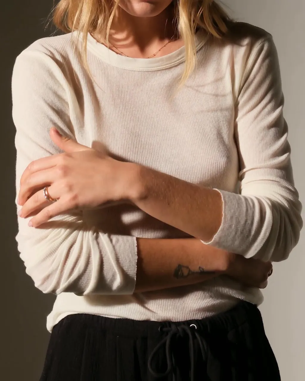 Long-Sleeve Ribbed Sweater