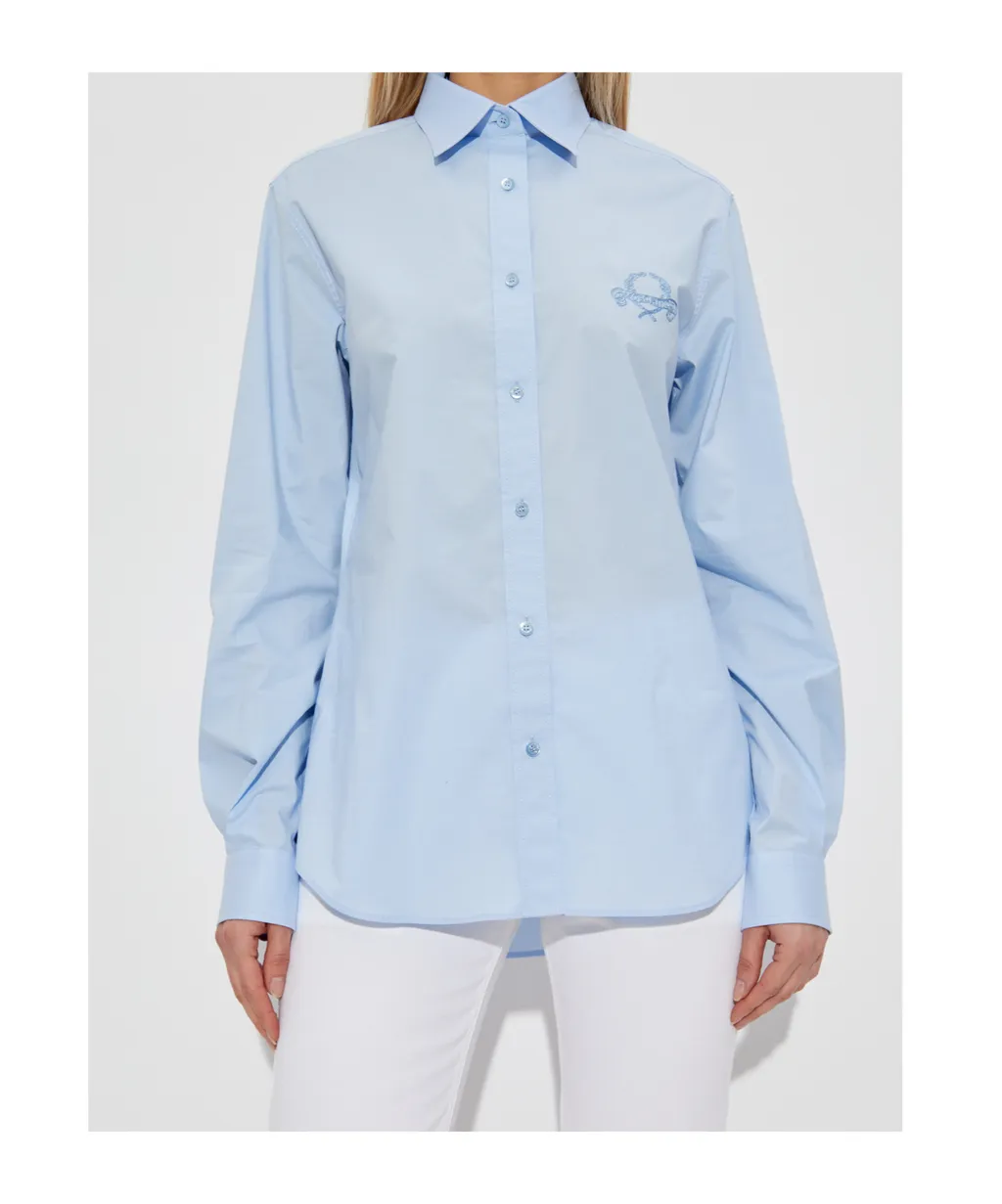 Moschino Logo Embroidered Button-Up Shirt