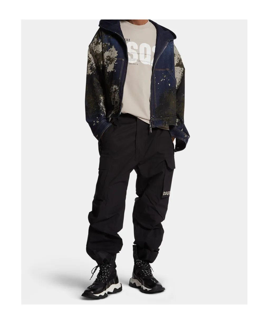 Dsquared2 Logo Printed Tapered Cargo Trousers