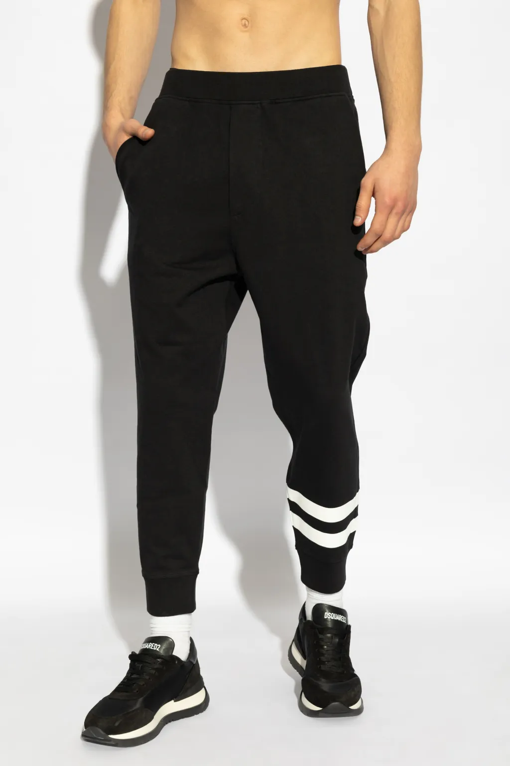 Dsquared2 Logo Printed Striped Track Trousers