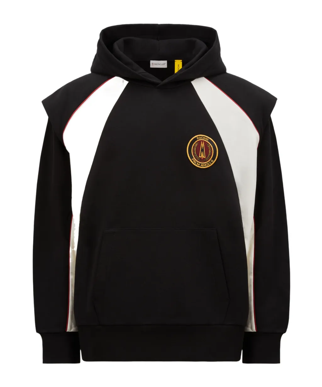 Moncler X Palm Angels Logo Patch Striped Hoodie