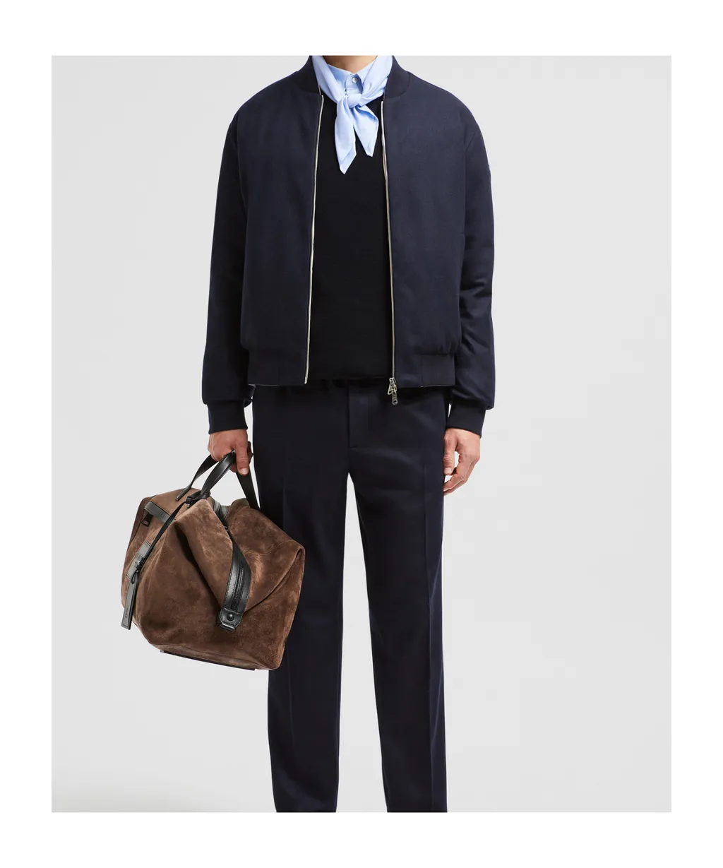 Villerest Reversible Cashmere Blend Down Bomber Jacket