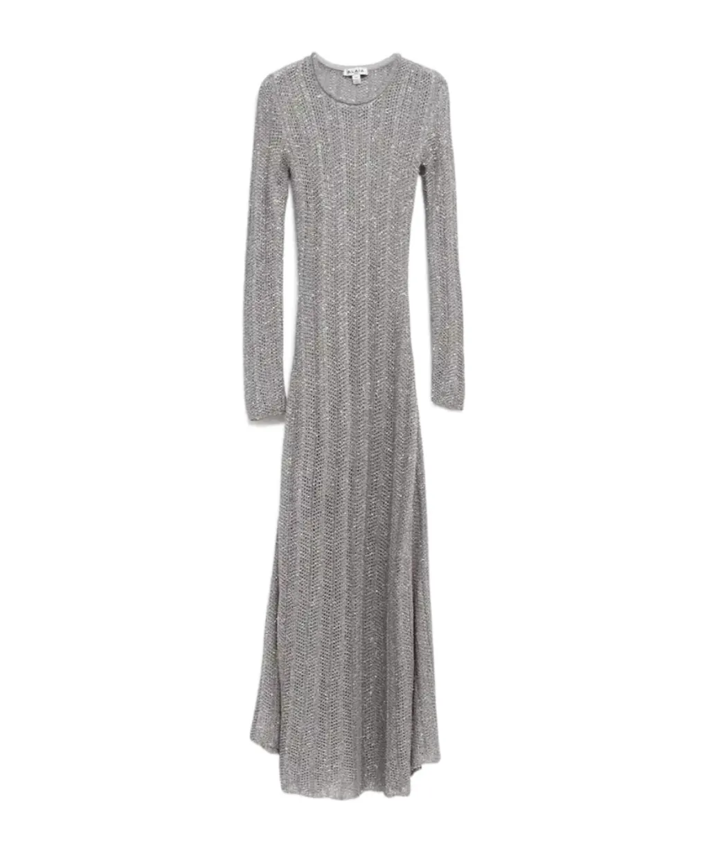 Long Sequin Knitted Dress