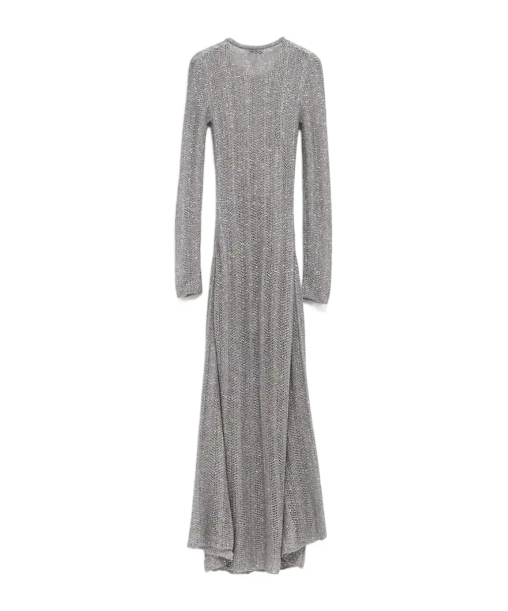 Long Sequin Knitted Dress