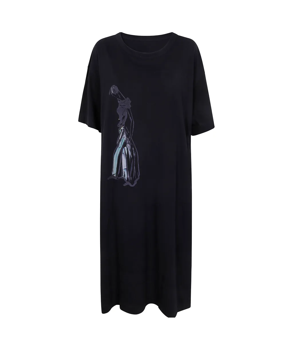 Yohji Yamamoto Graphic T-Shirt Dress