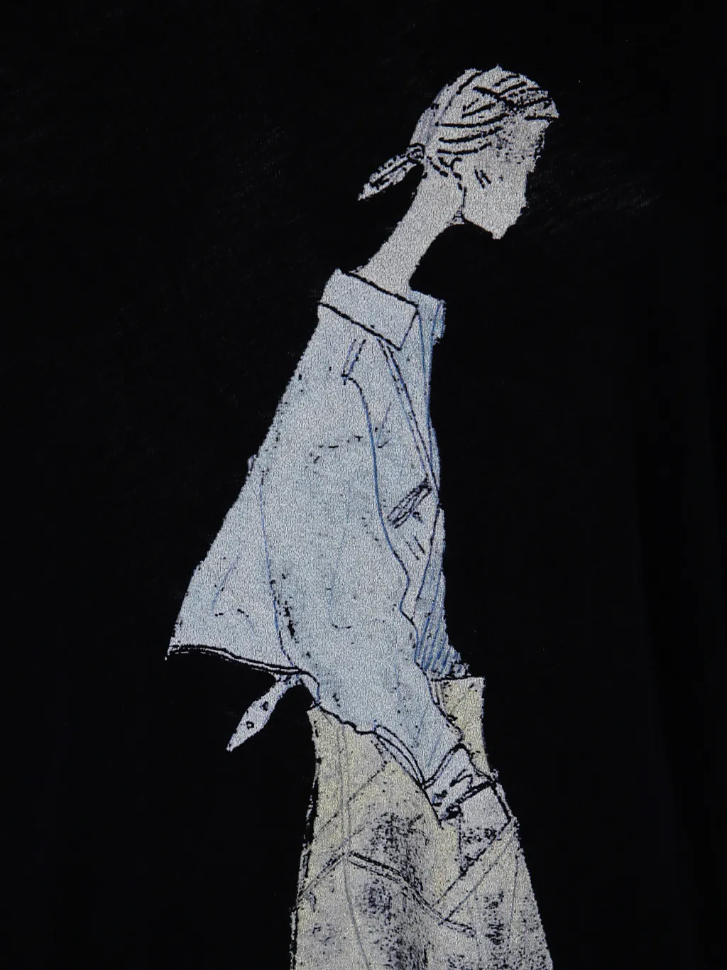 Yohji Yamamoto Graphic Long Sleeve Dress