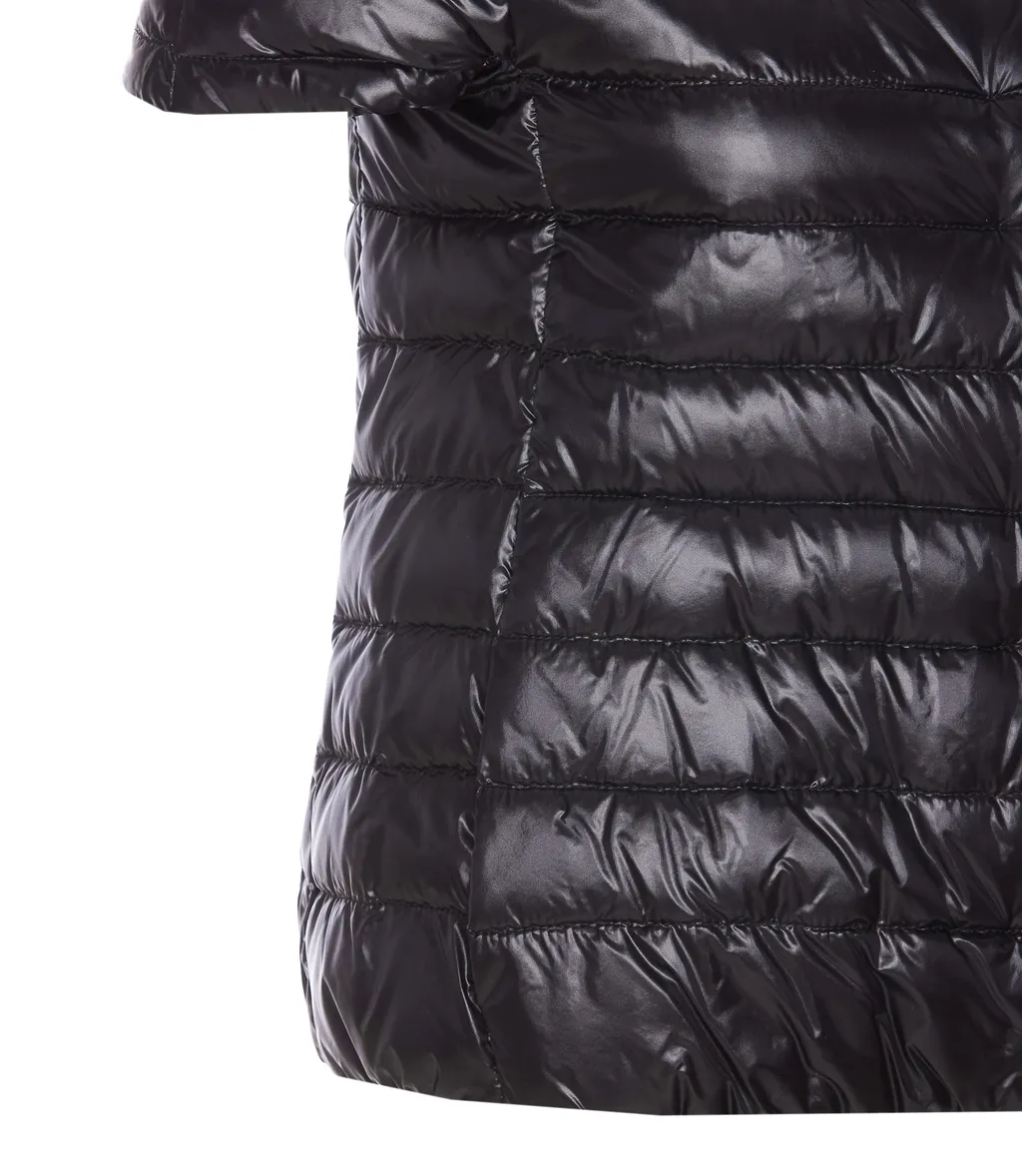 Snap-Button Short-Sleeved Down Jacket