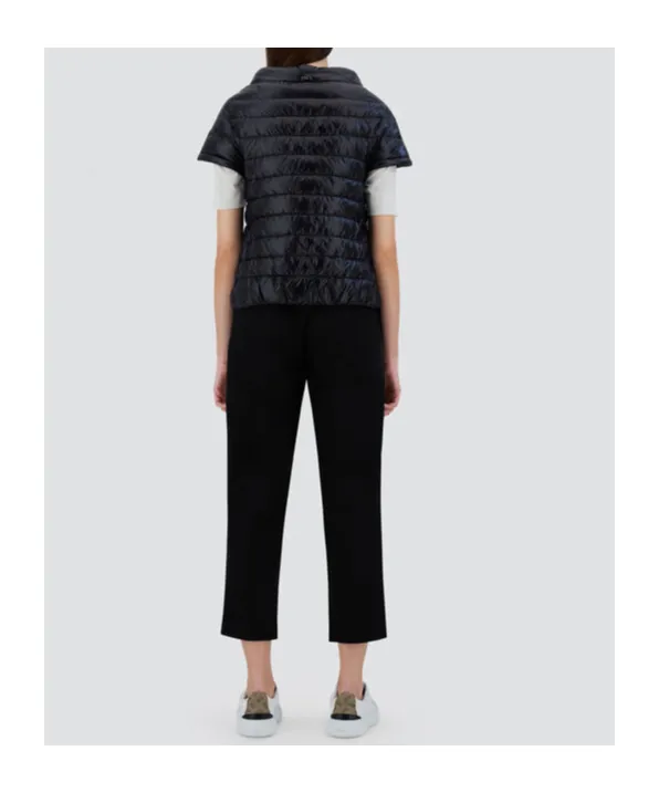 Snap-Button Short-Sleeved Down Jacket
