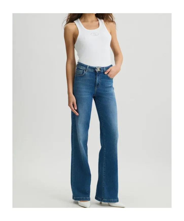 Liu Jo Belted Flared Jeans