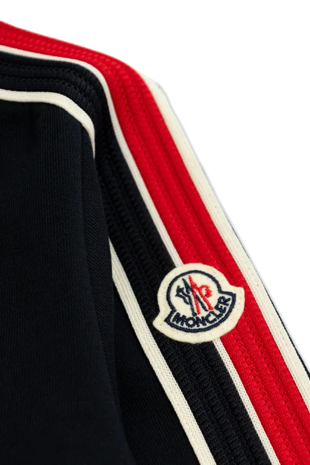Moncler Enfant Logo Patch Stripe Detailed Sweater