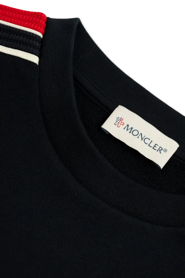 Moncler Enfant Logo Patch Stripe Detailed Sweater