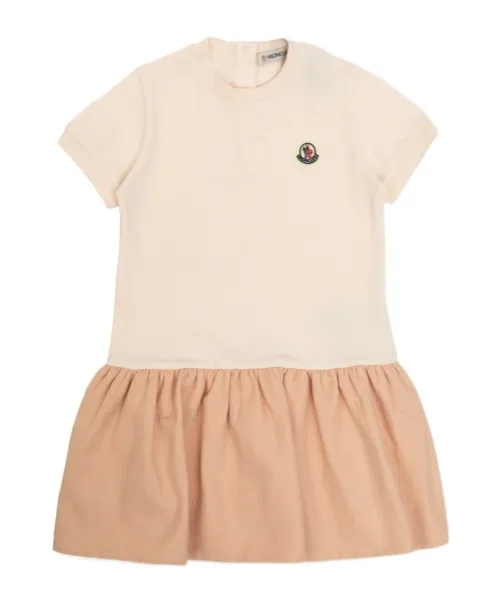 Moncler Enfant Logo Patch Gathered Dress