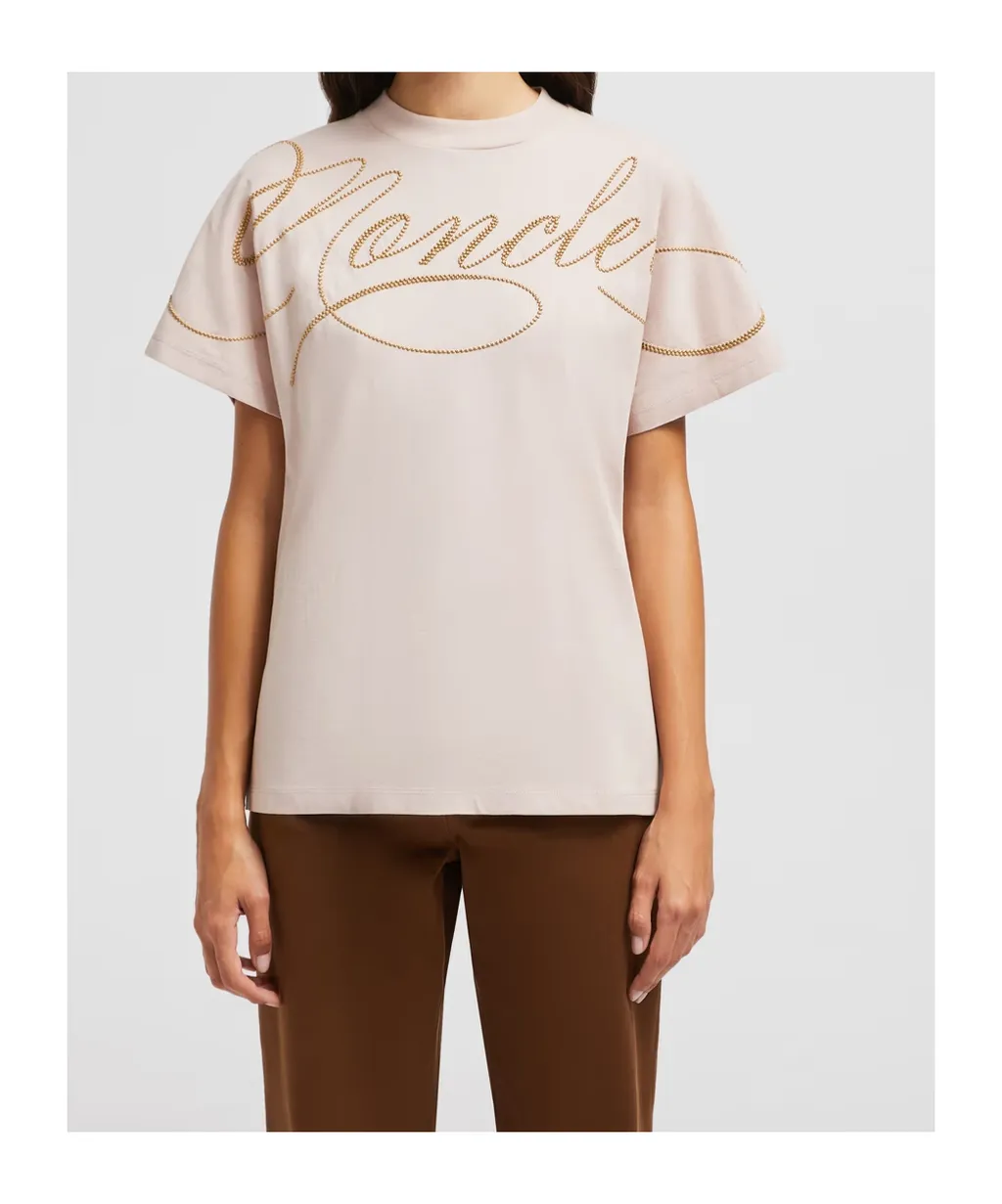Moncler Embroidered Cursive Logo Crewneck T-Shirt