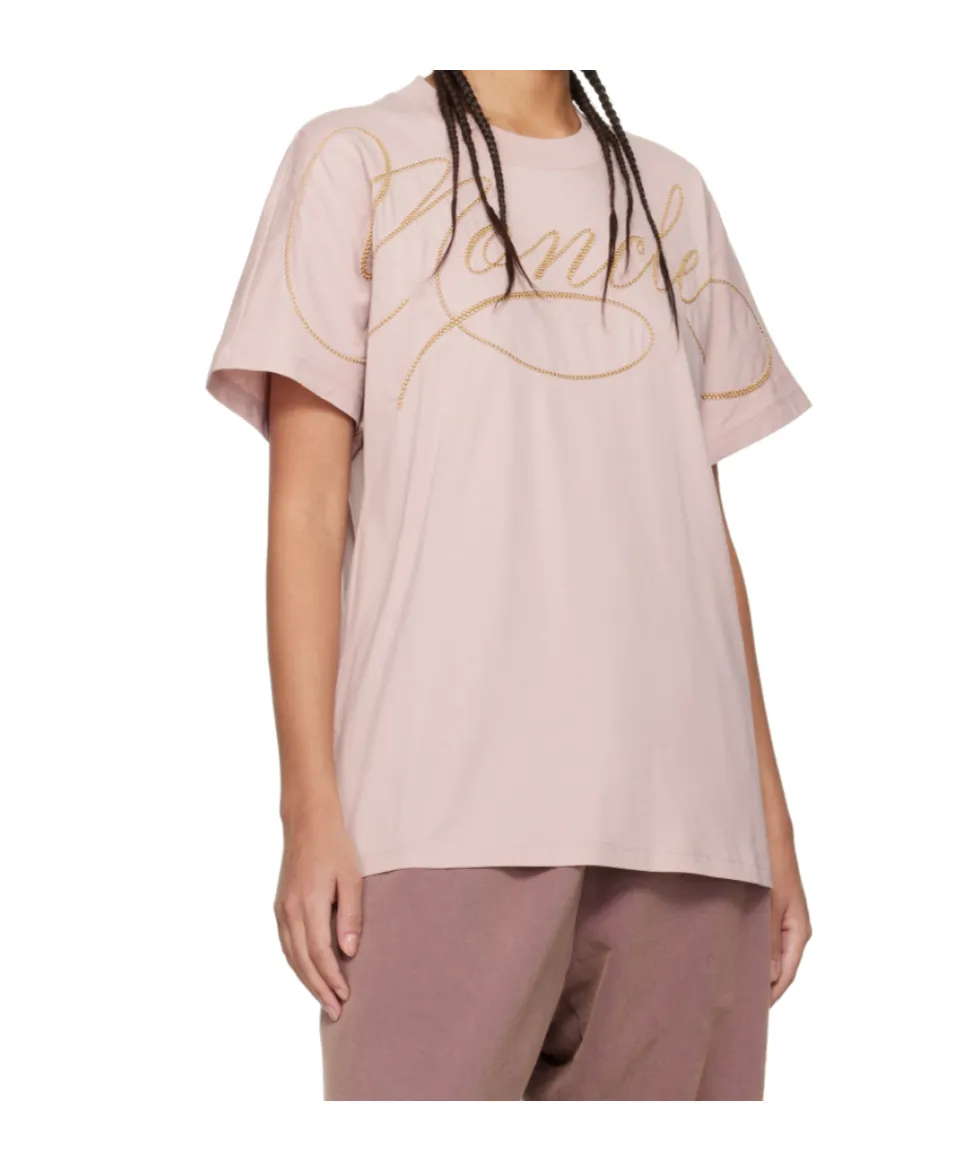 Moncler Embroidered Cursive Logo Crewneck T-Shirt