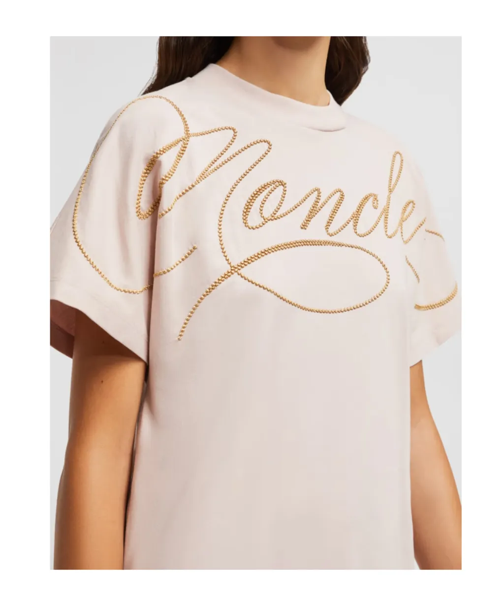 Moncler Embroidered Cursive Logo Crewneck T-Shirt