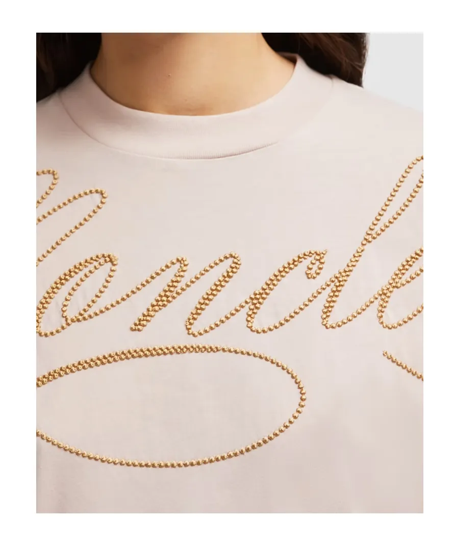 Moncler Embroidered Cursive Logo Crewneck T-Shirt