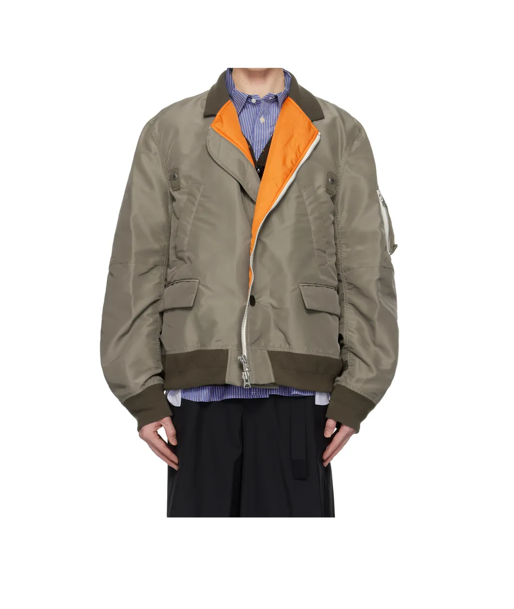 Classic-Collar Bomber Jacket