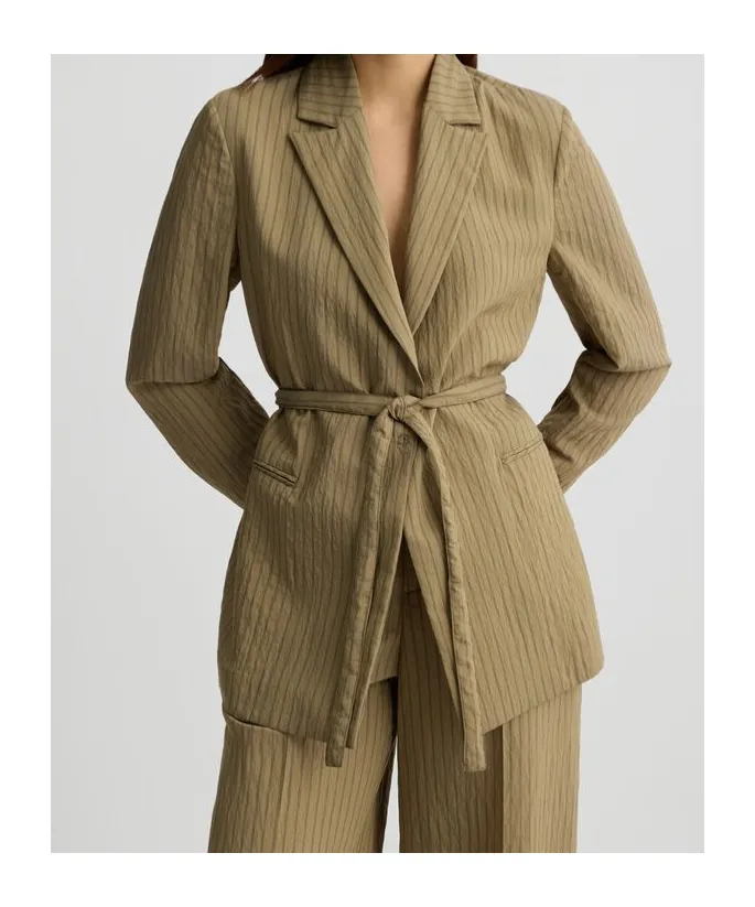 Liu Jo Striped Belted Blazer