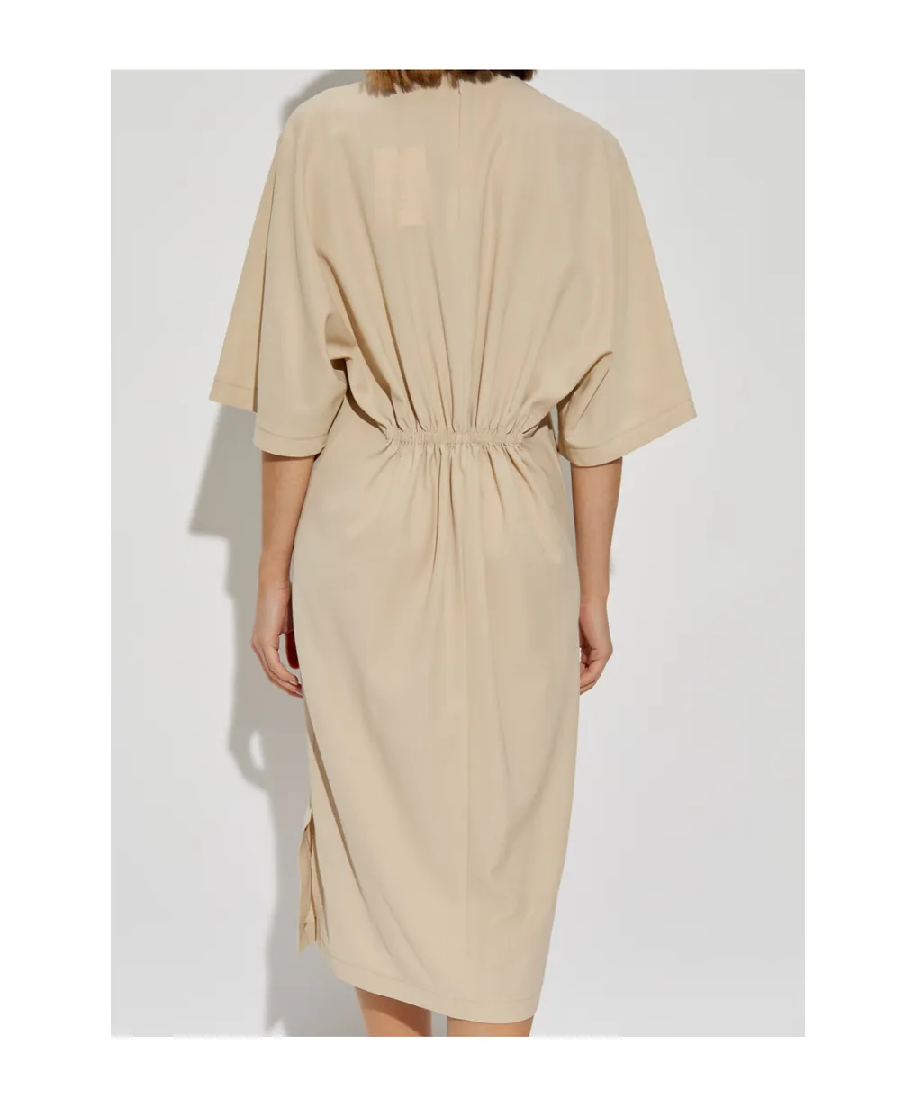 Lanvin Satin Drawstring Waist Dress