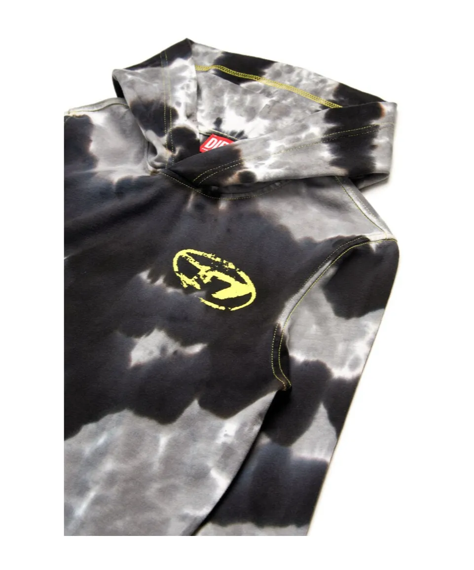 Diesel Kids Oval-D Logo Tie-Dyed Hoodie