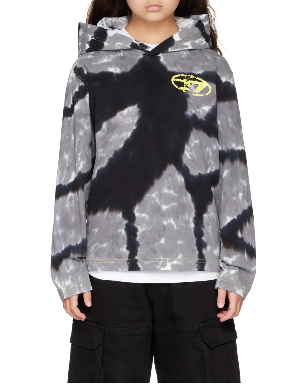 Diesel Kids Oval-D Logo Tie-Dyed Hoodie