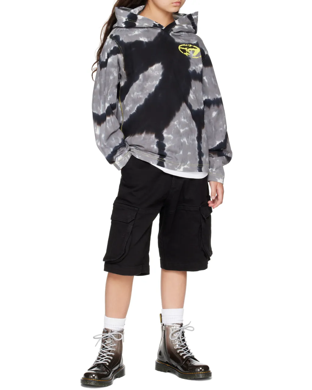 Diesel Kids Oval-D Logo Tie-Dyed Hoodie