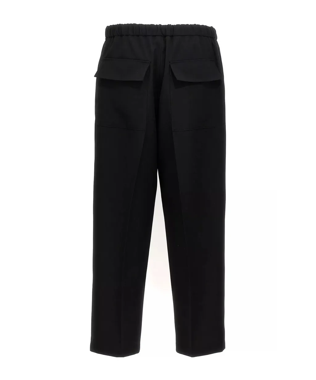 Elastic-Waist Wool Trousers
