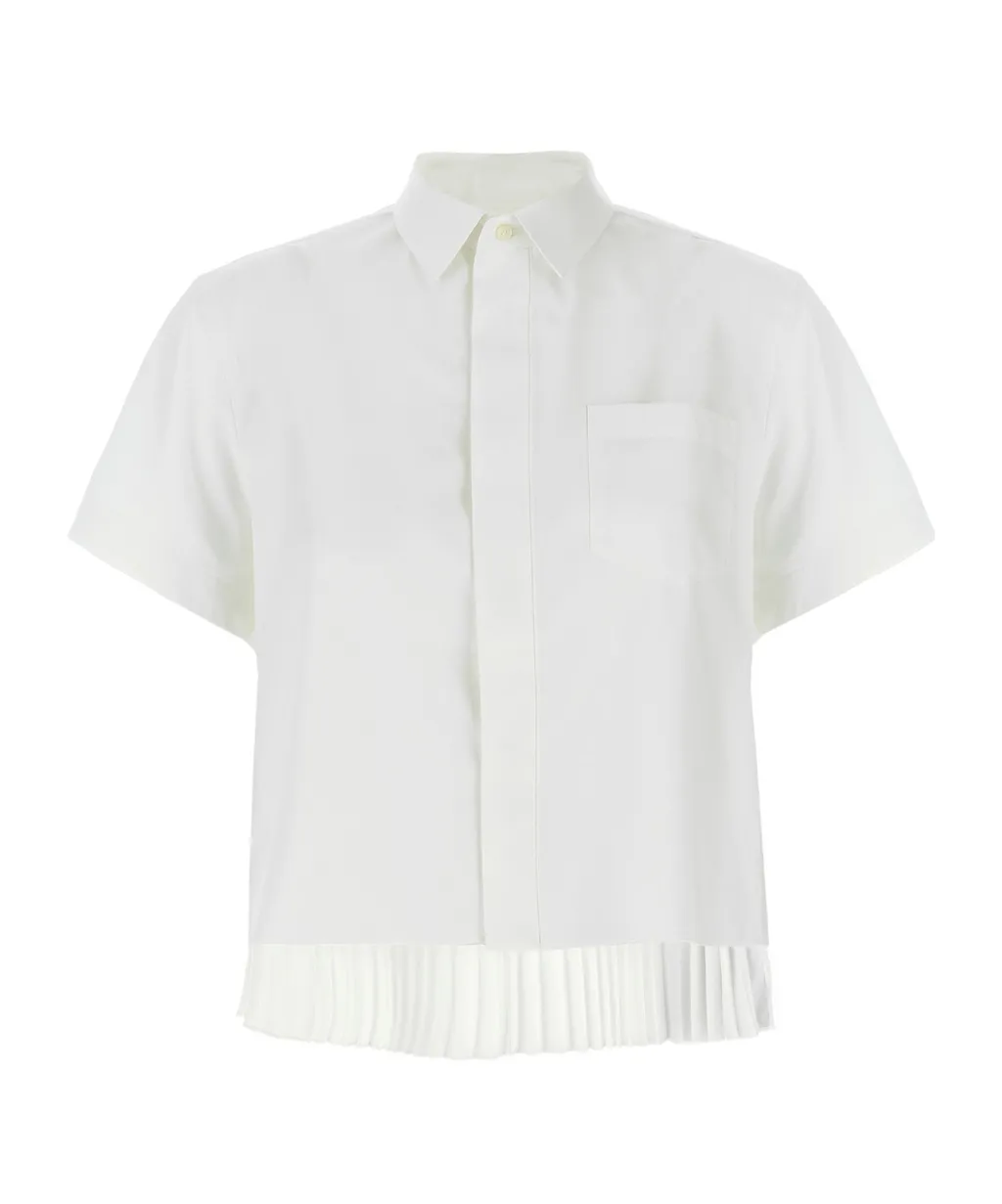 Sacai Striped Pleated Detail Shirt