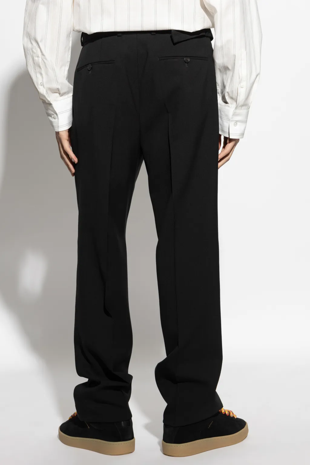 Lanvin Slide-Buckle Belted Trousers