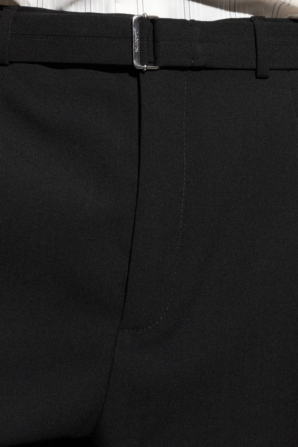 Lanvin Slide-Buckle Belted Trousers
