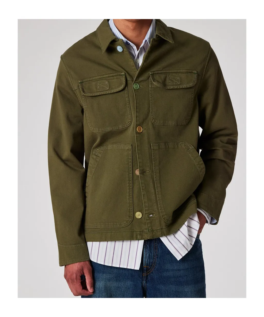 Multicolour Button Military Jacket
