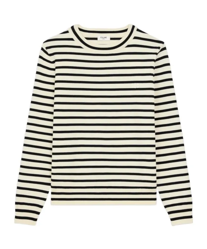Triomphe Crew Neck MarinÈRe Sweater In Wool