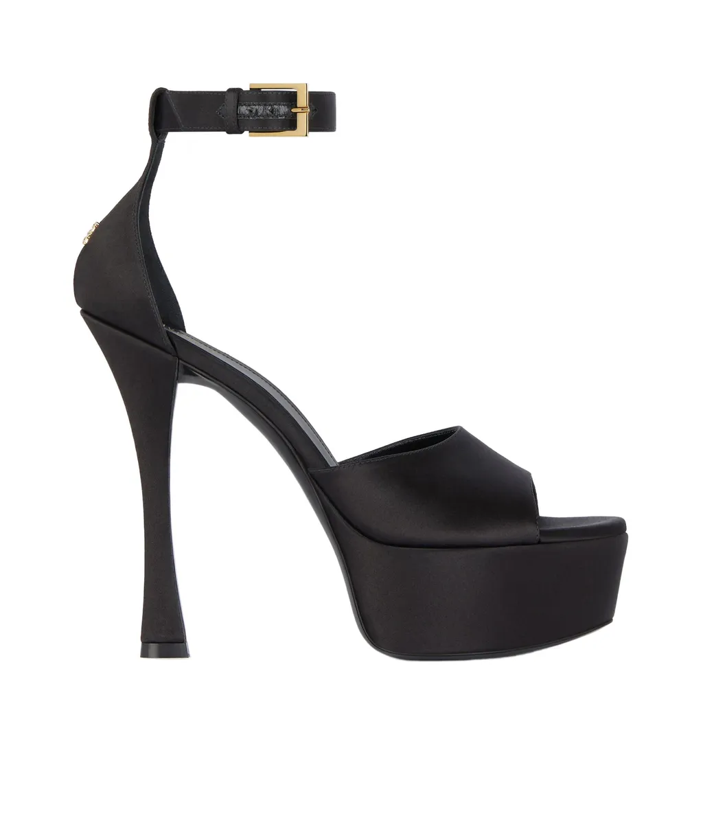 4G Liquid Platform Sandals In Satin