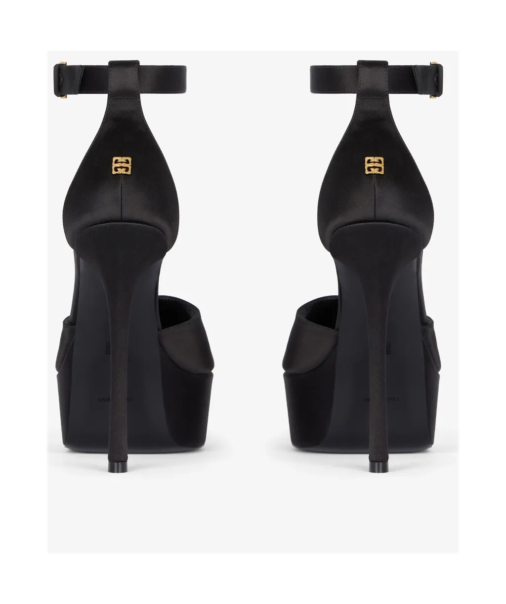 4G Liquid Platform Sandals In Satin