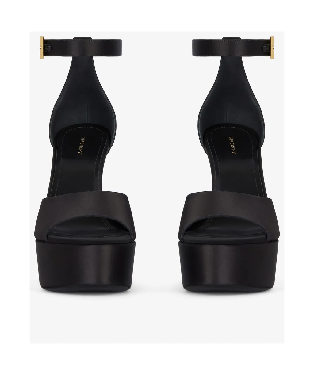 4G Liquid Platform Sandals In Satin