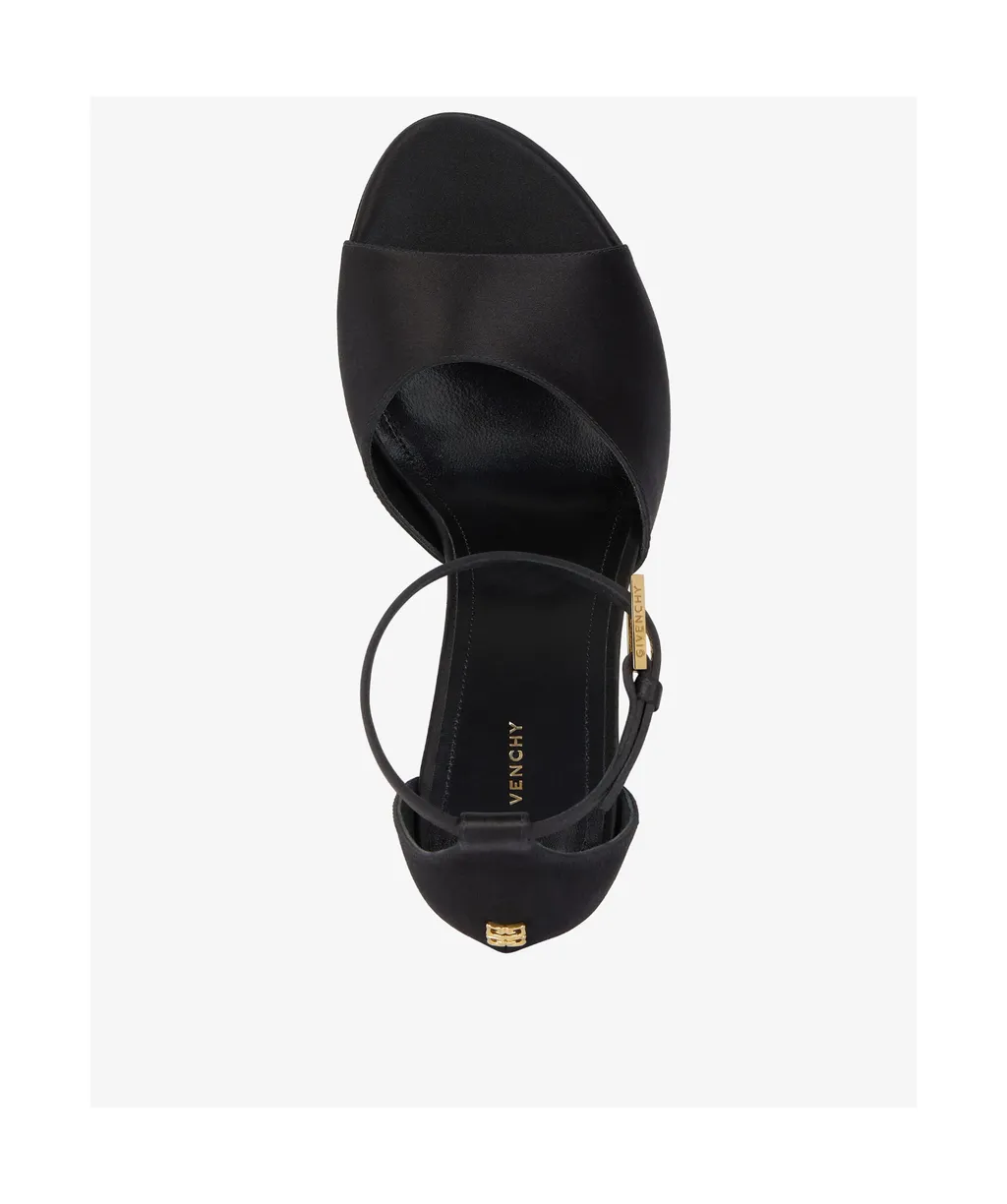4G Liquid Platform Sandals In Satin