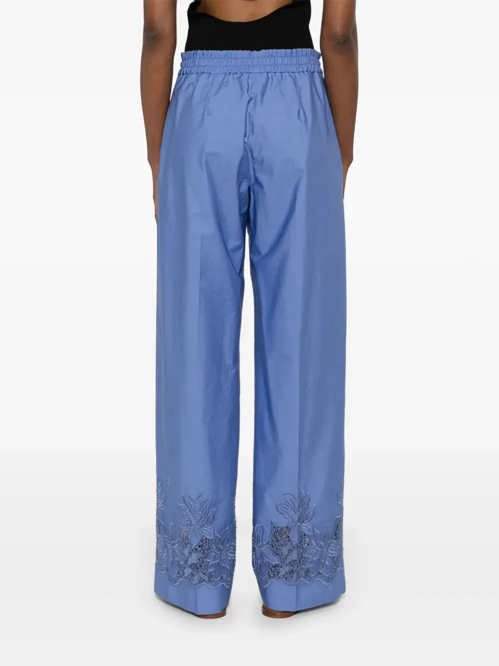 Floral-Embroidery Trousers
