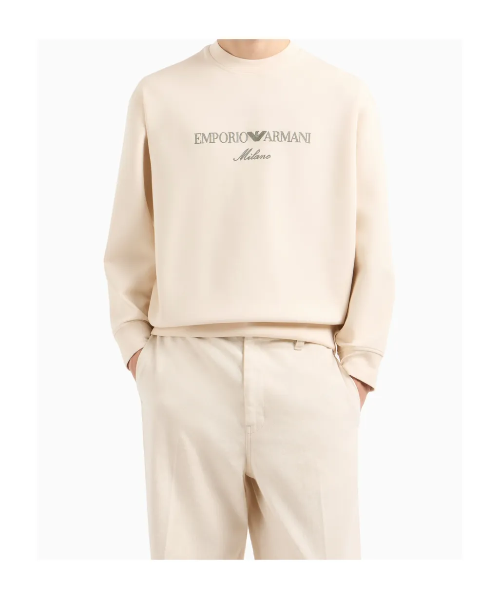 Emporio Armani Logo Embroidered Crewneck Sweatshirt