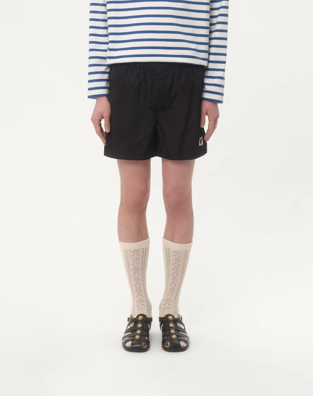 Valentino Logo Embroidered Swim Shorts