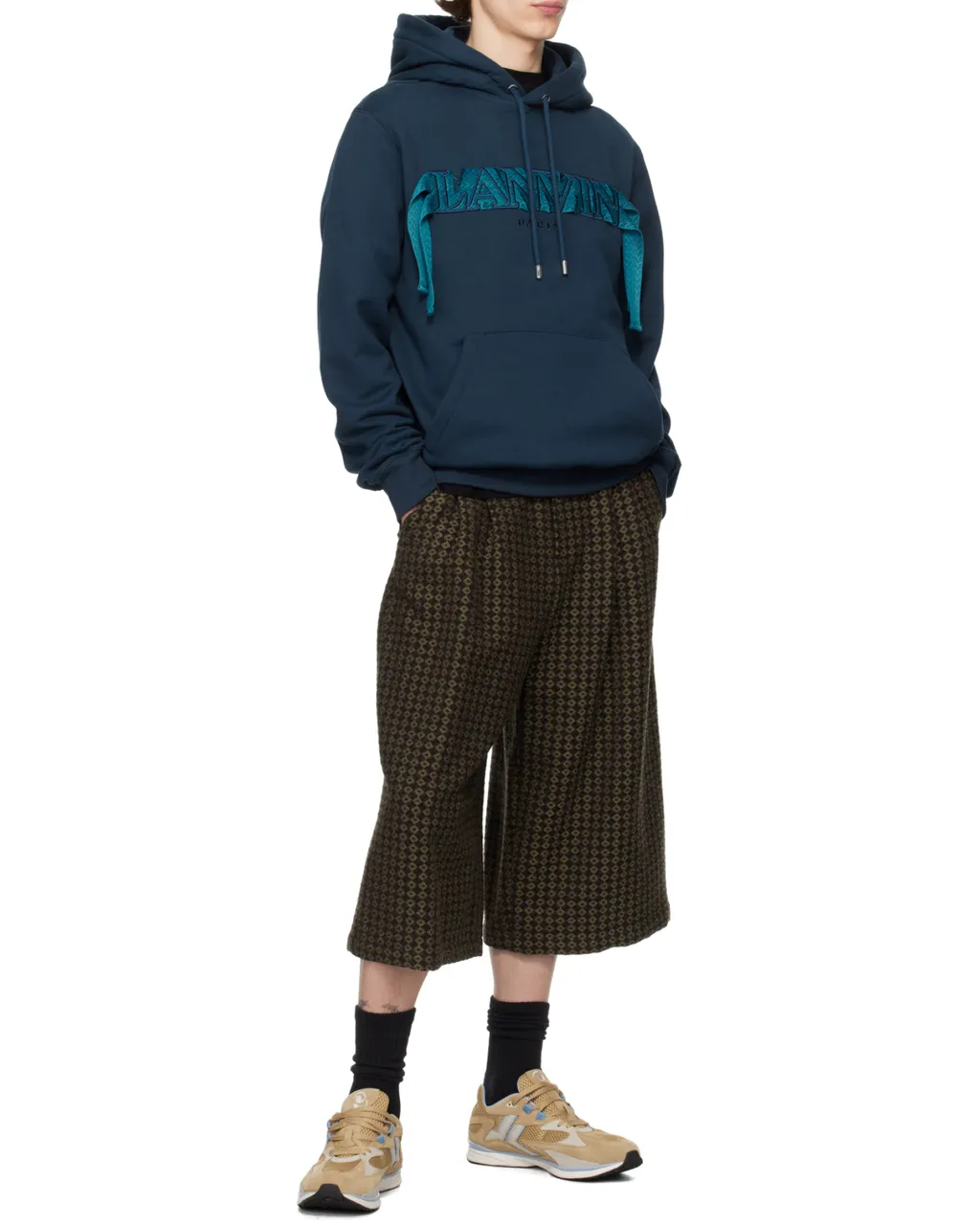 Lanvin Curb-Lace Drawstring Hoodie