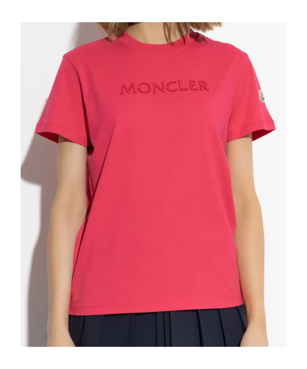 Moncler Logo Embroidered Crewneck T-Shirt