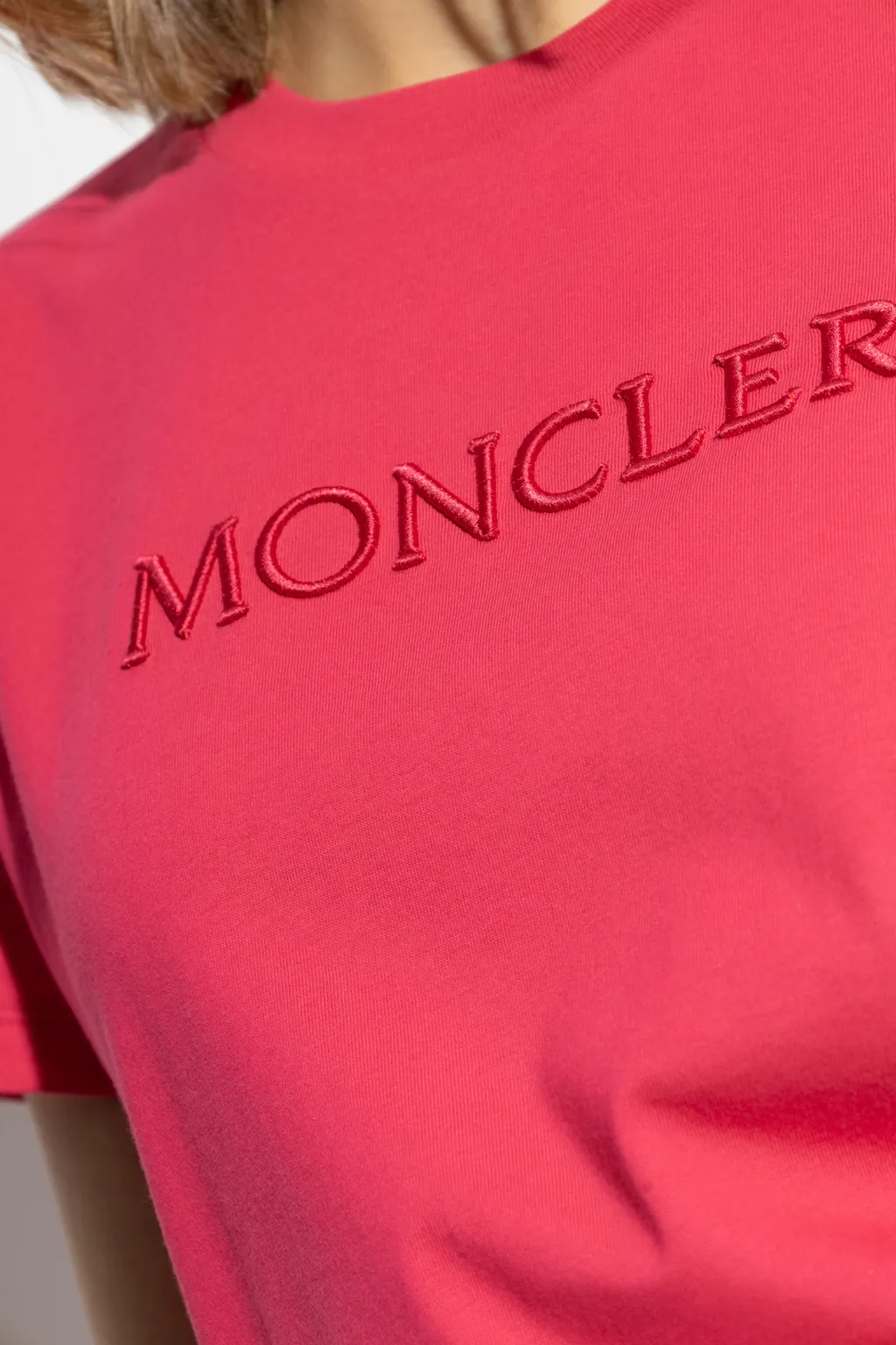 Moncler Logo Embroidered Crewneck T-Shirt