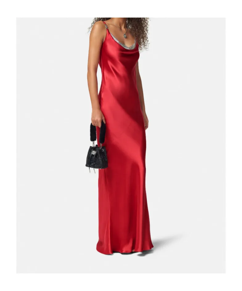 Versace Medusa-Plaque Layered Maxi Dress