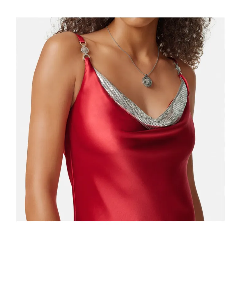 Versace Medusa-Plaque Layered Maxi Dress