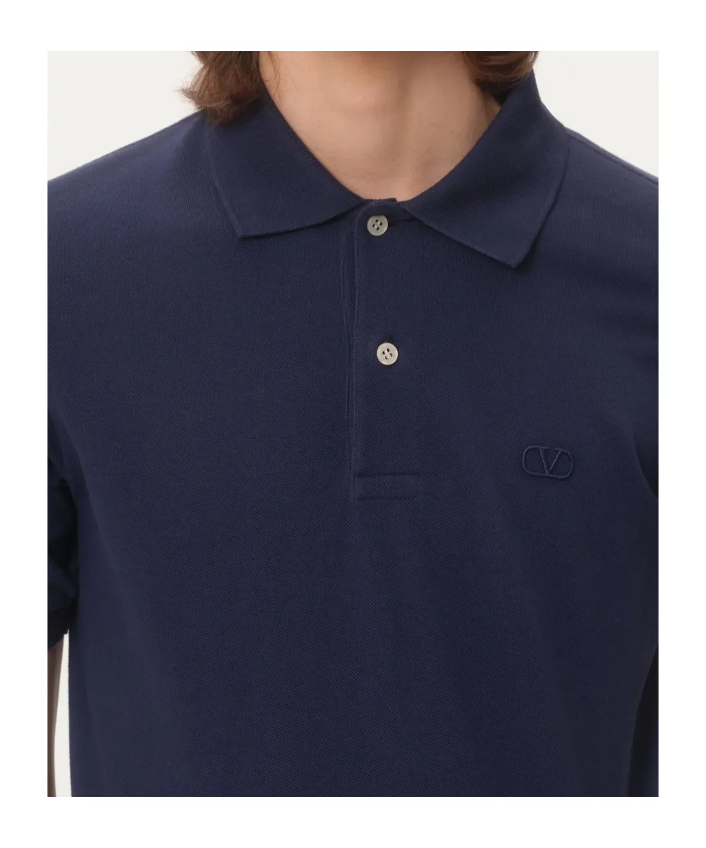 Valentino Logo Embroidered Short-Sleeve Polo Shirt