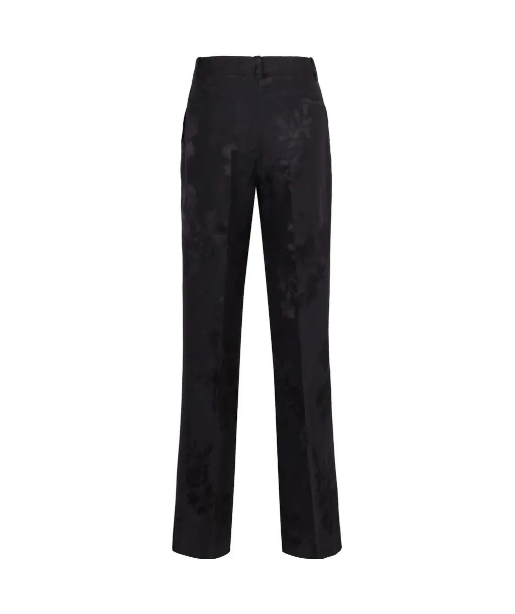 P.A.R.O.S.H. Floral Print Straight-Leg Trousers