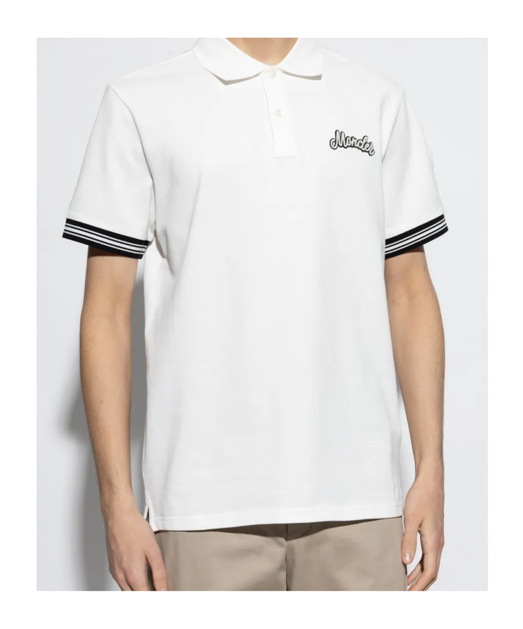 Moncler Logo Embroidered Short-Sleeved Polo Shirt