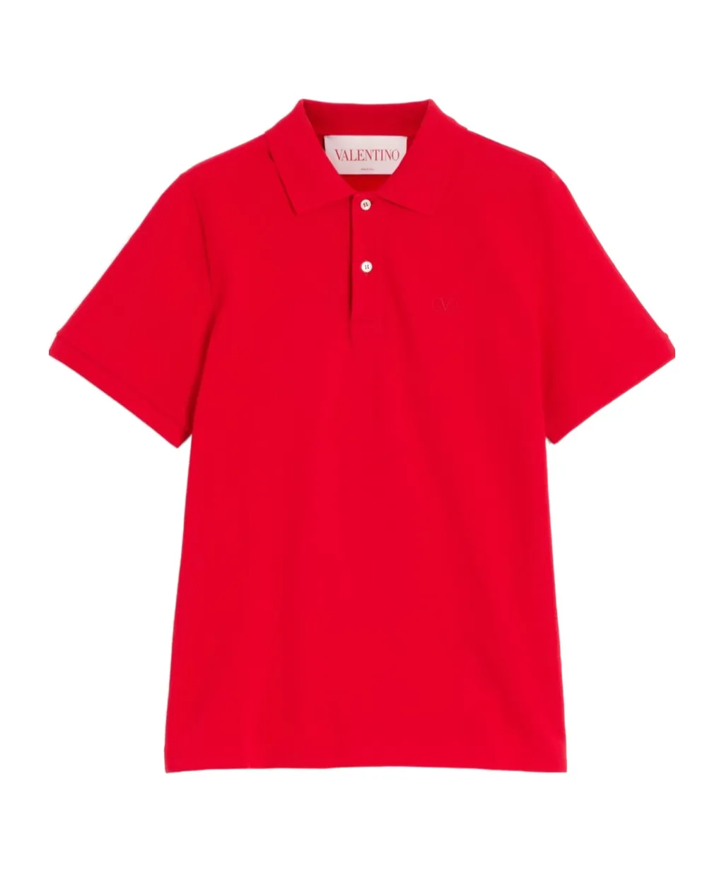 Valentino Vlogo Pique Detailed Polo Shirt