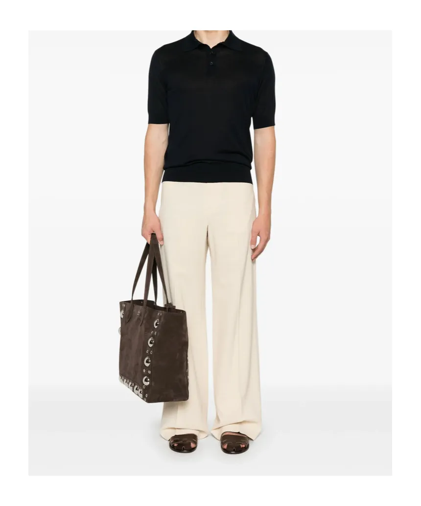 Brunello Cucinelli Short-Sleeved Fine-Knit Polo Shirt