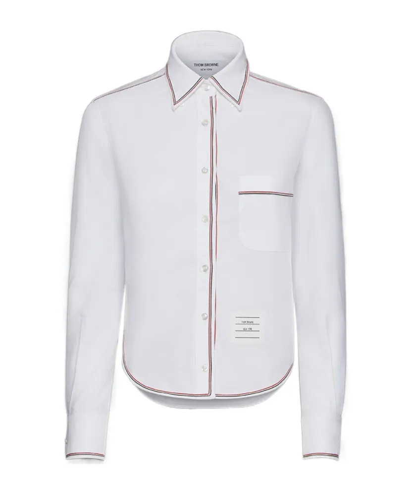Thom Browne Long-Sleeved Cropped Shirt